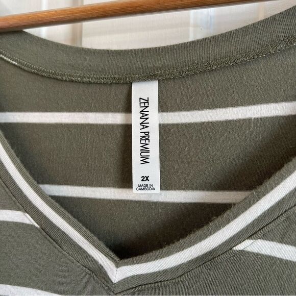 Zenana Premium Stripped Cuffed Sleeve Top - Picture 5 of 7